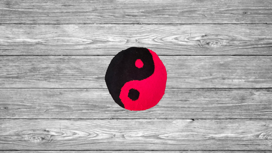 Red & Black Yin Yang Round Rug